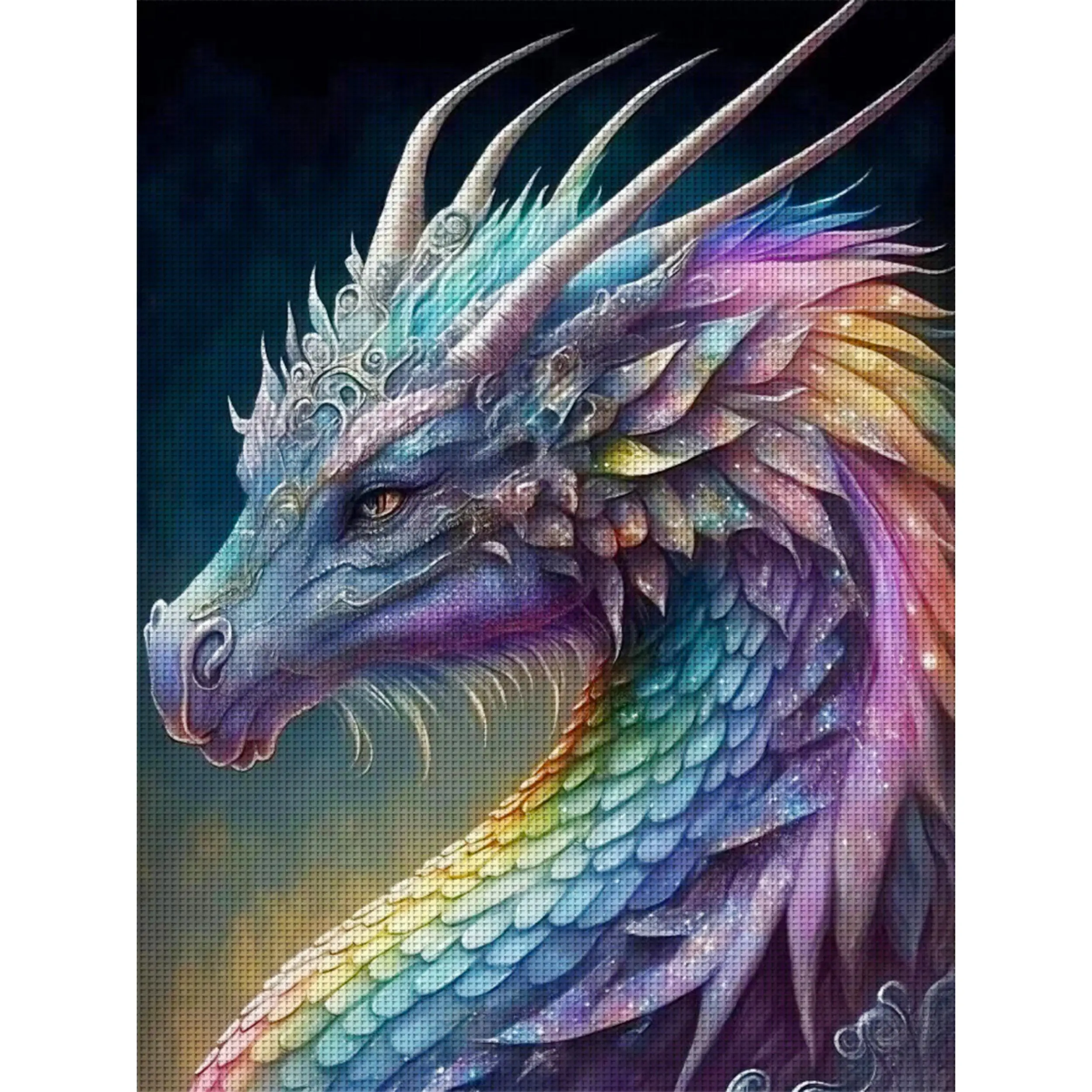 1 Stück 36x46cm/14,17x18,11 Zoll, 11CT Druck-Kreuzstich-DIY-Set, Fantasy-Drache, Entspannendes Kreuzstich-Set für Erwachsene Anfänger