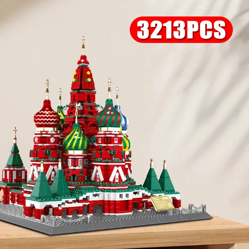 

3213pcs Russian Moscow Basilica Cathedral Adult High Difficulty Assembly Building Display Model Toy Educational Construction Kit