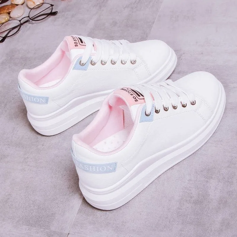 Women Shoes Zapatillas Mujer Baskets Femme Zapato Spring White Comfortable Sneakers Breathable Flats Lace-up Flower Woman Casual