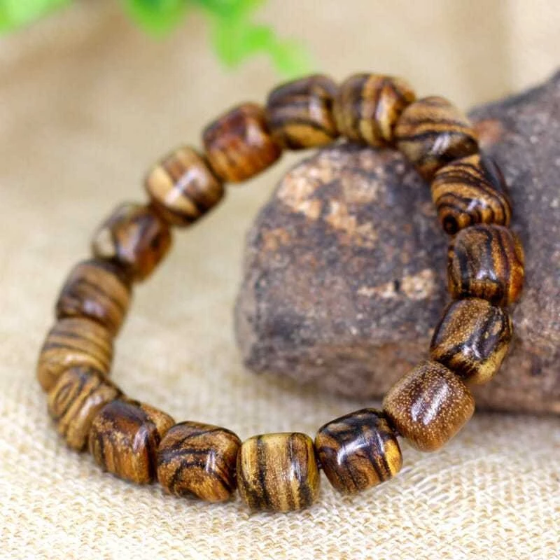 Indonesian Bead , Natural Fragrance, Tiger-Skin Pattern, Gongmu Bracelet