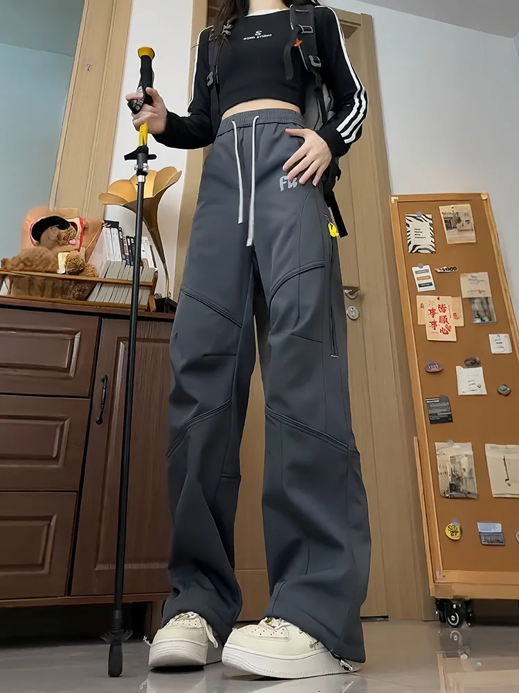 

Outdoor Tee-Proof Fce Lined Thiened Windproof Waterproof Mountain Climbing Workwear Trousers Skiing Pants for Men And ...