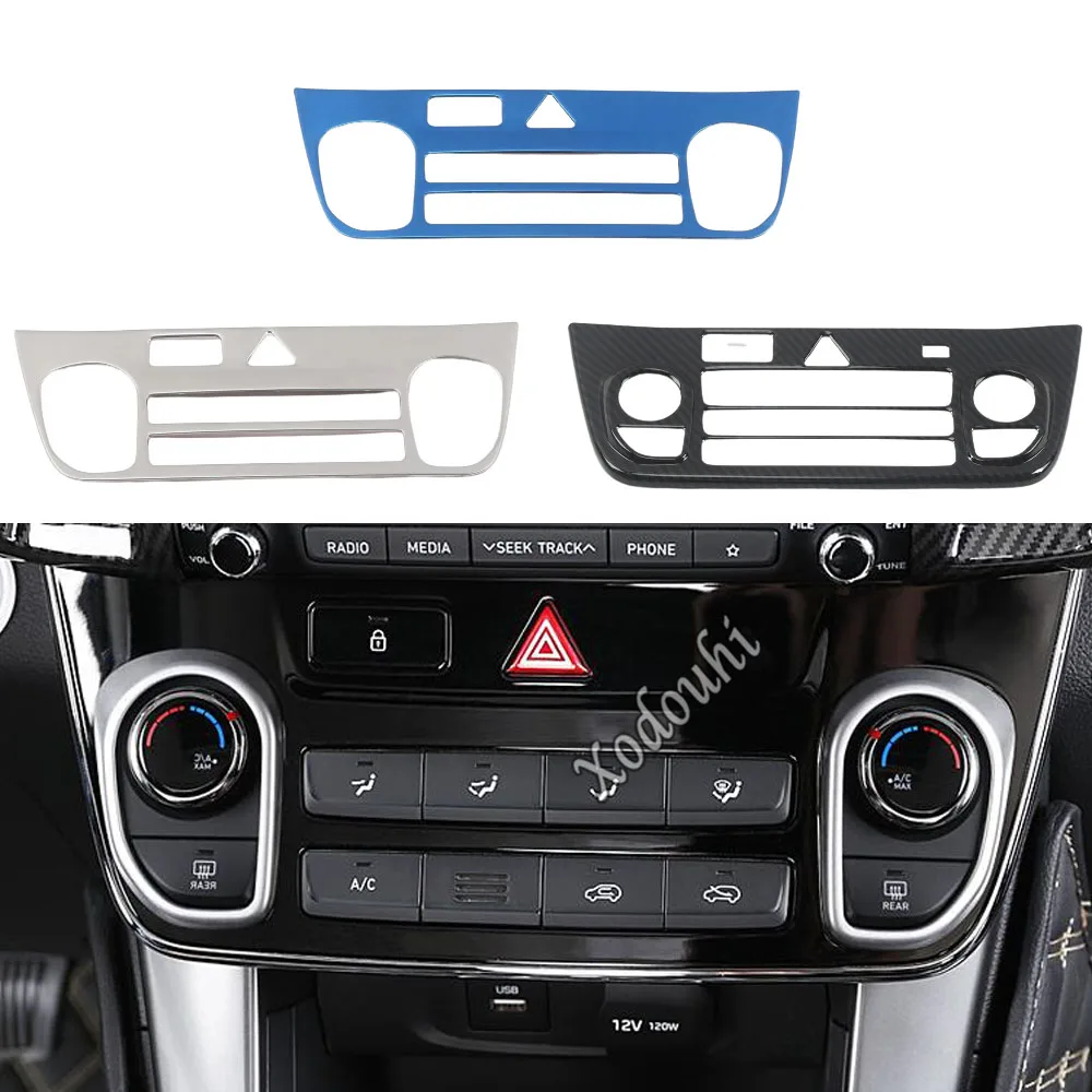 

Car Middle Console Temperature Stainless Steel Air-Condition Volume Switch Button Trim Frame For Hyundai Ix35 2018 2019 2020