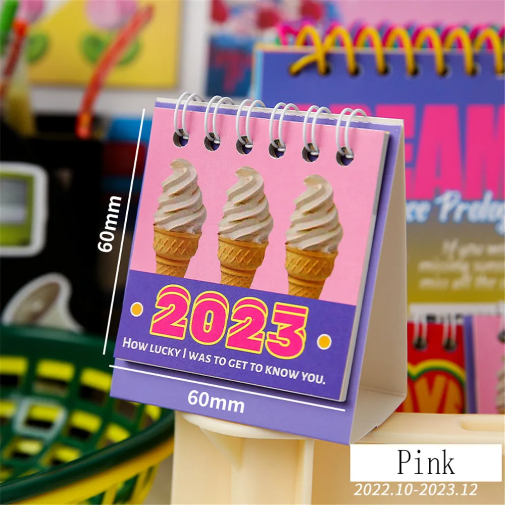 

2023 Mini Funny Cute Creative Cartoon Planner Calendar Students Desk Decoration Calendar Student School Office Deaktop Supplies