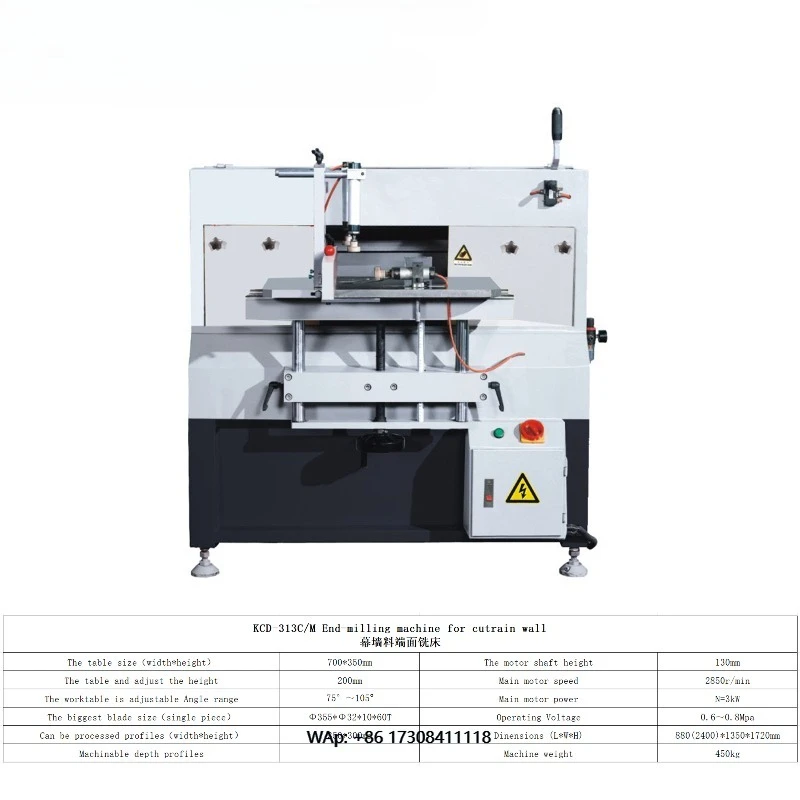 Kchender KCD-313C/M Tenon End Milling Machine Aluminum Profile Curtain Wall PVC UPVC Stainless Steel PLC Engine Bearing Motor