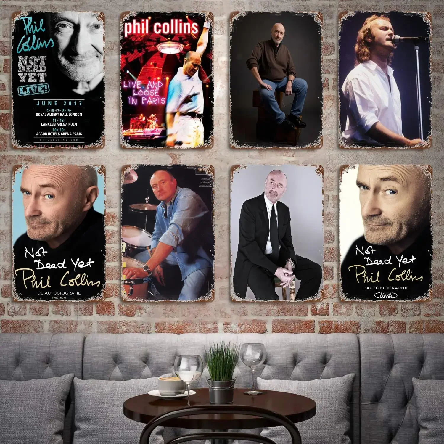 Phil Collins Drummer metal Decor Poster Vintage Tin Sign Metal Sign Decorative Plaque for Pub Bar Man Cave Club Wall Decoration