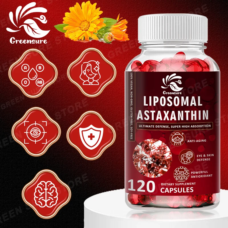 Liposomal Astaxanthin 24mg - Provides Antioxidant support, promote skin vitality, improve eye health, support the immune system