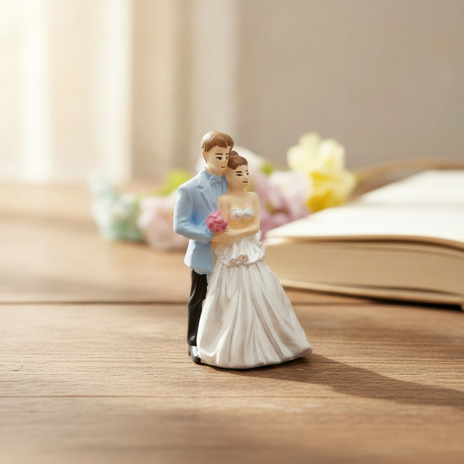 Bride and Groom Figurine Romantic Miniature Couple Figure Figurine with Bride and Groom Mini Couple Statue Detailed for Crafters