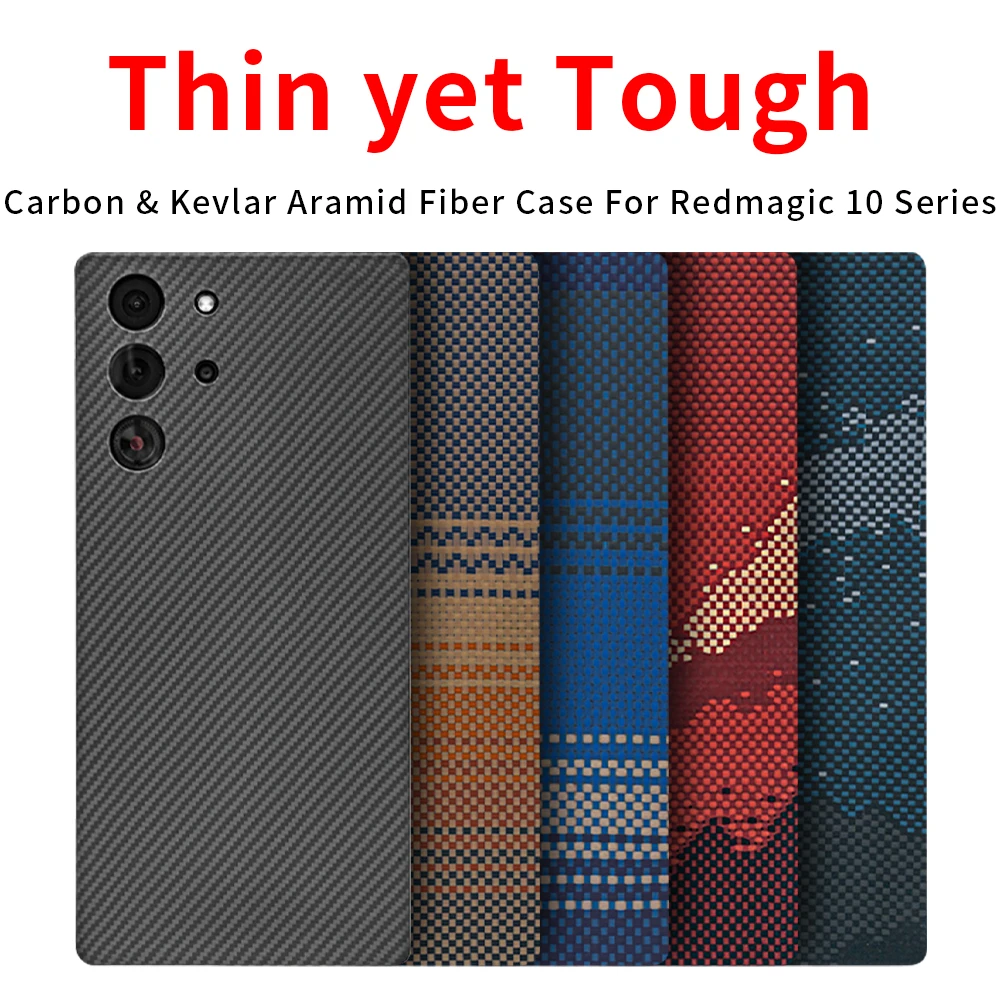 

Для redmagic 10s pro чехол кевлар 600d кевлар карбоновое арамидное волокно magsafe ткань тонкий жесткий чехол магнитный черный тонкий светло-красный