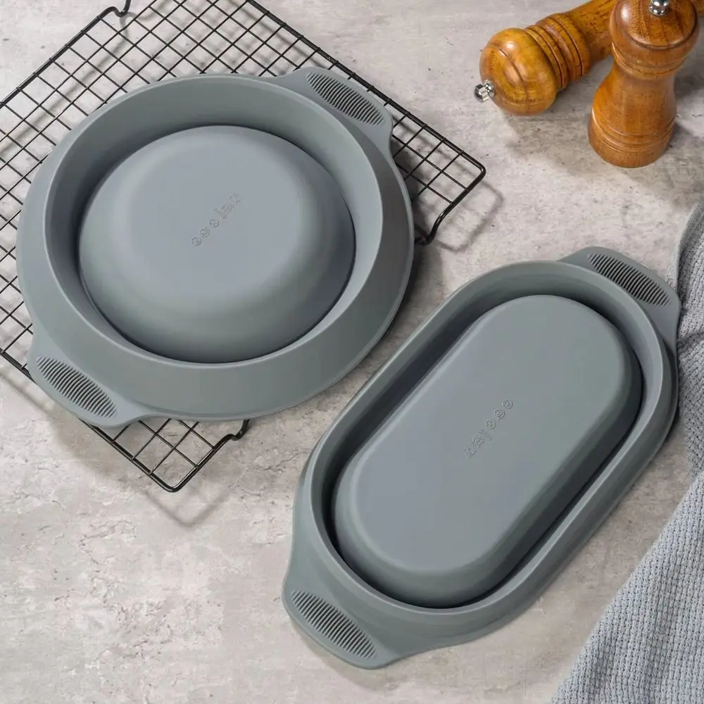 

Food Grade Silicone Dough Fermentation Bowl Foldable Reusable Bread Proofing Basket Oval/Square/Round Shape Nonstick Surface