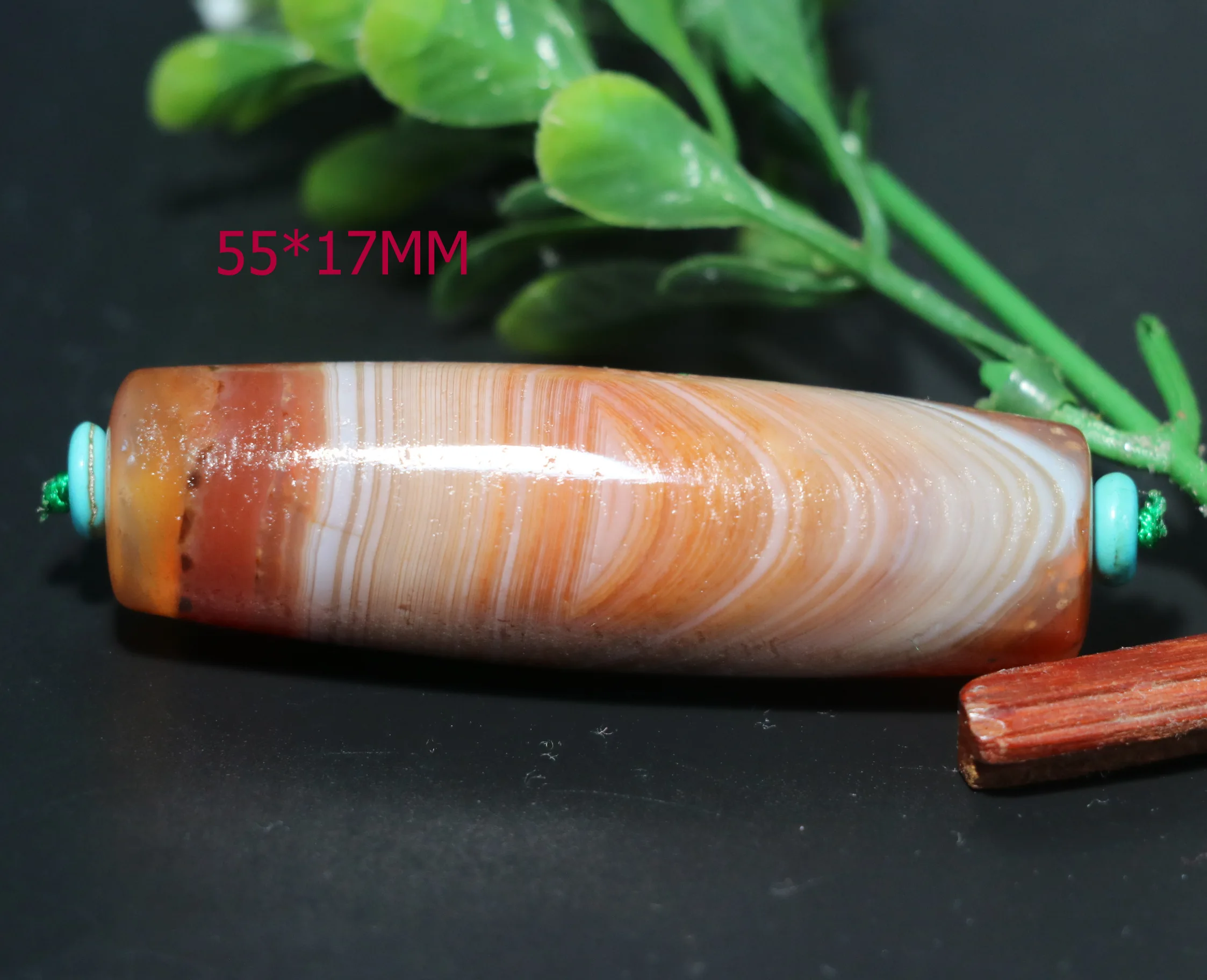 A Power Energy Tibetan Old Agate Red Color Full Natural Silkworm Stripes Rich Symbol dZi Bead Amulet Top Quality BGD0924A25