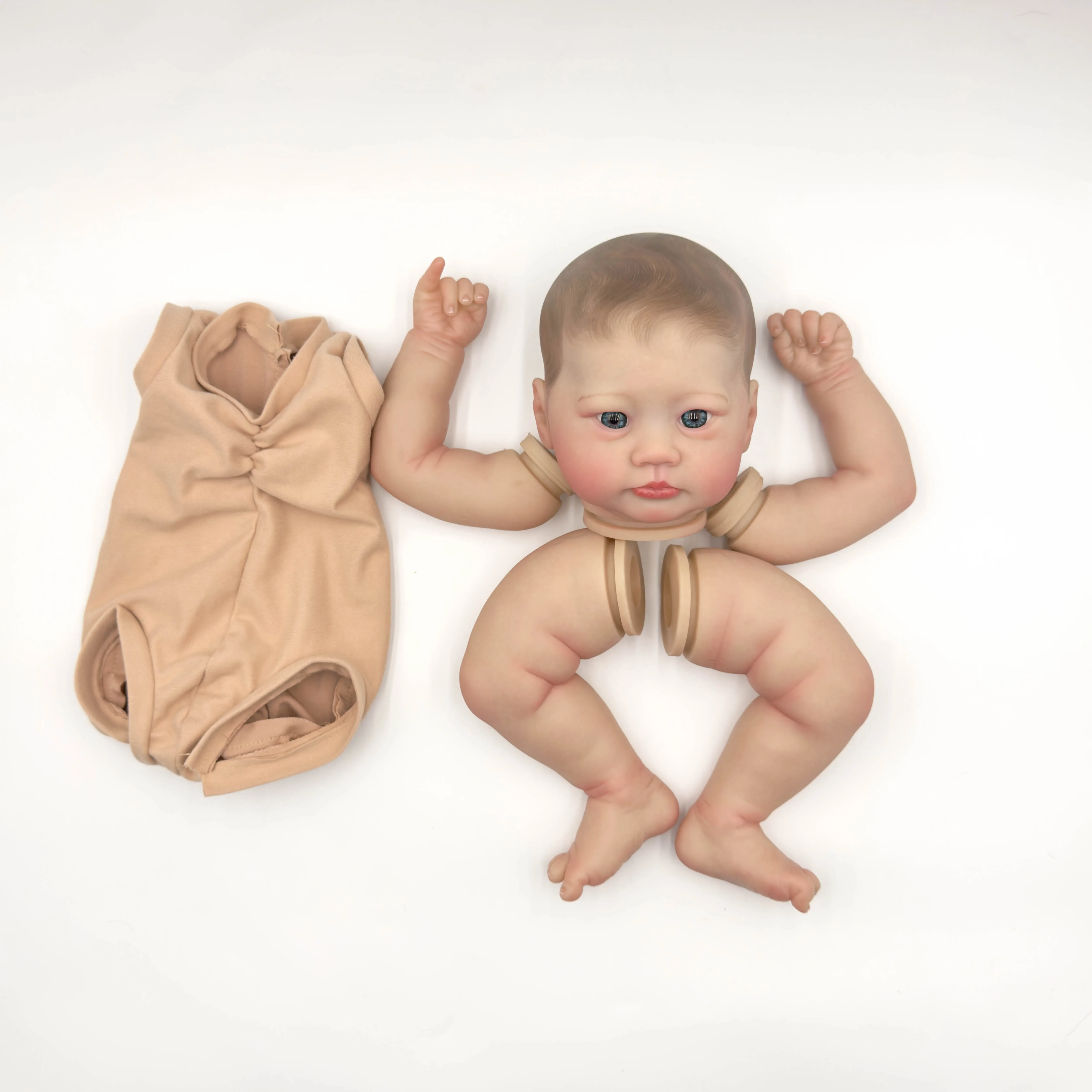 NPK 19 inch levensechte onvoltooide herboren poppenset Lali geschilderd met handgeschilderde haarpoponderdelen voor verzamelaars en ambachtslieden