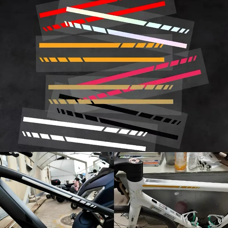 2Pcs set, Chevoguan striped line electric motorcycle helmet bicycle modification car scratch sticker