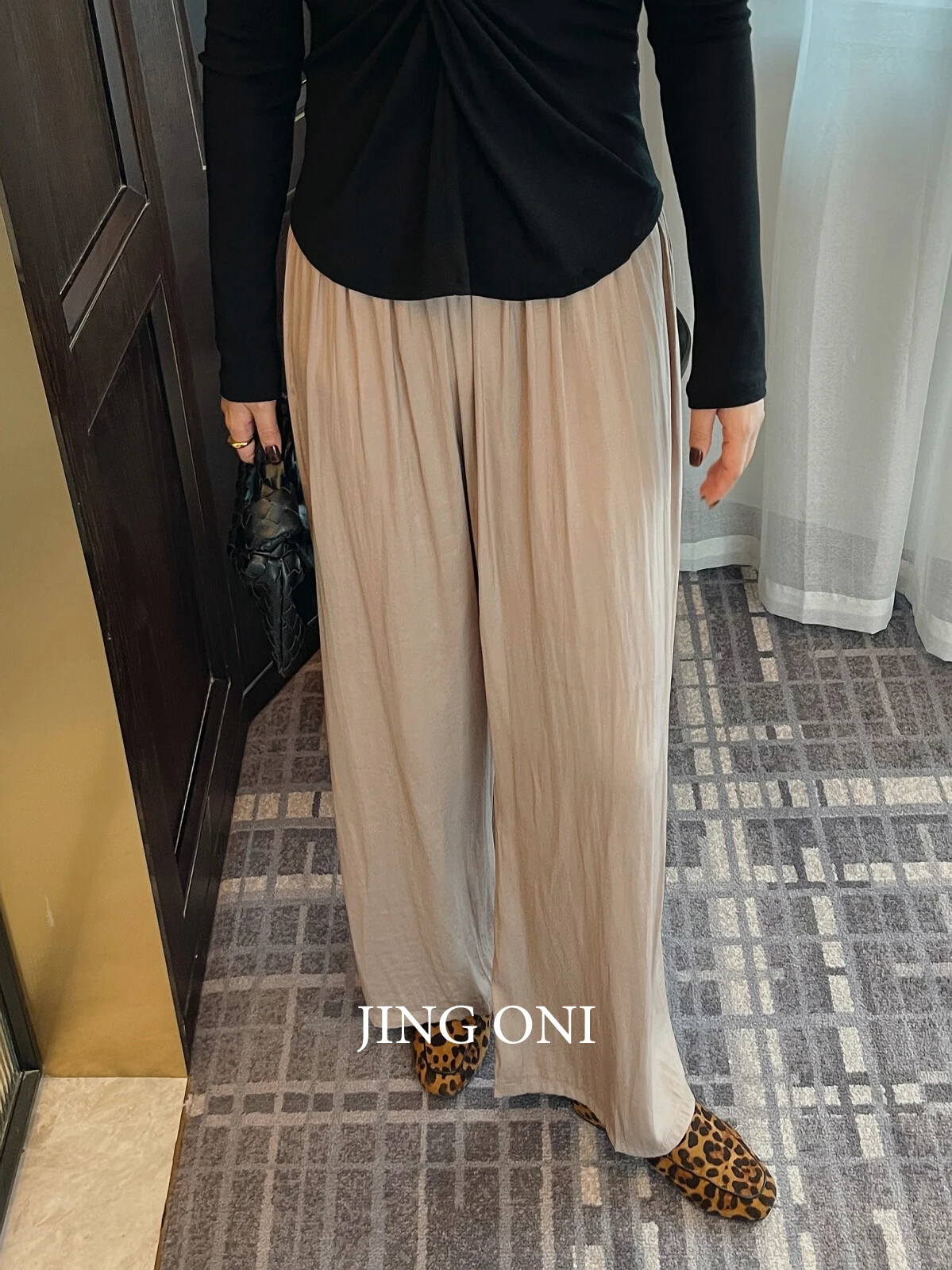 Satin Pants Spring Summer Y2k 2024 Woman Clothing Korean Style Vintage Fashion Elegant High Waist Youthful Trousers Wide Luxury