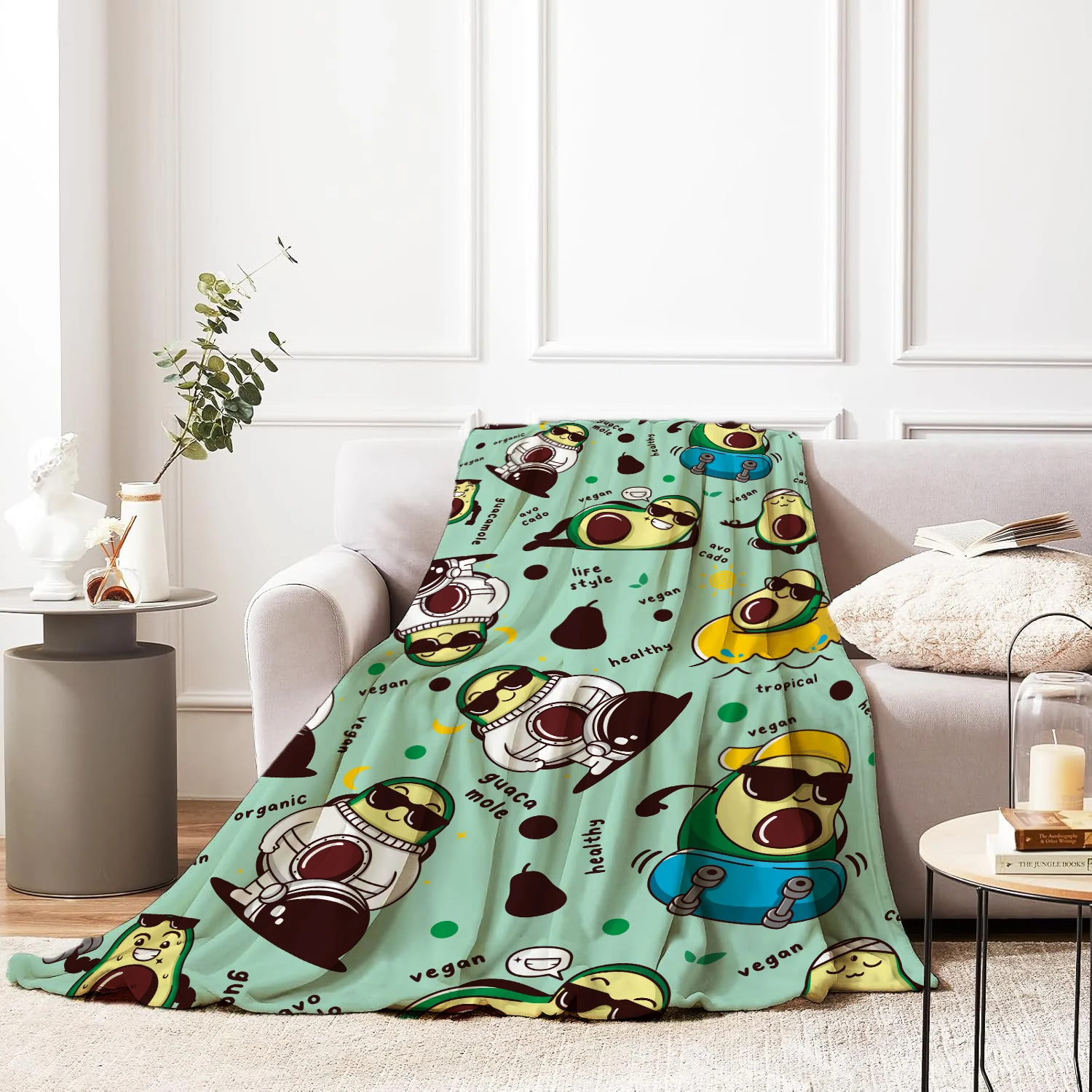الأفوكادو الإبداعية رمي بطانية الفانيلا طباعة بطانية سوبر لينة مريحة أريكة قيلولة بطانية المنزل بطانية الكمال هدية المنزل لها #6