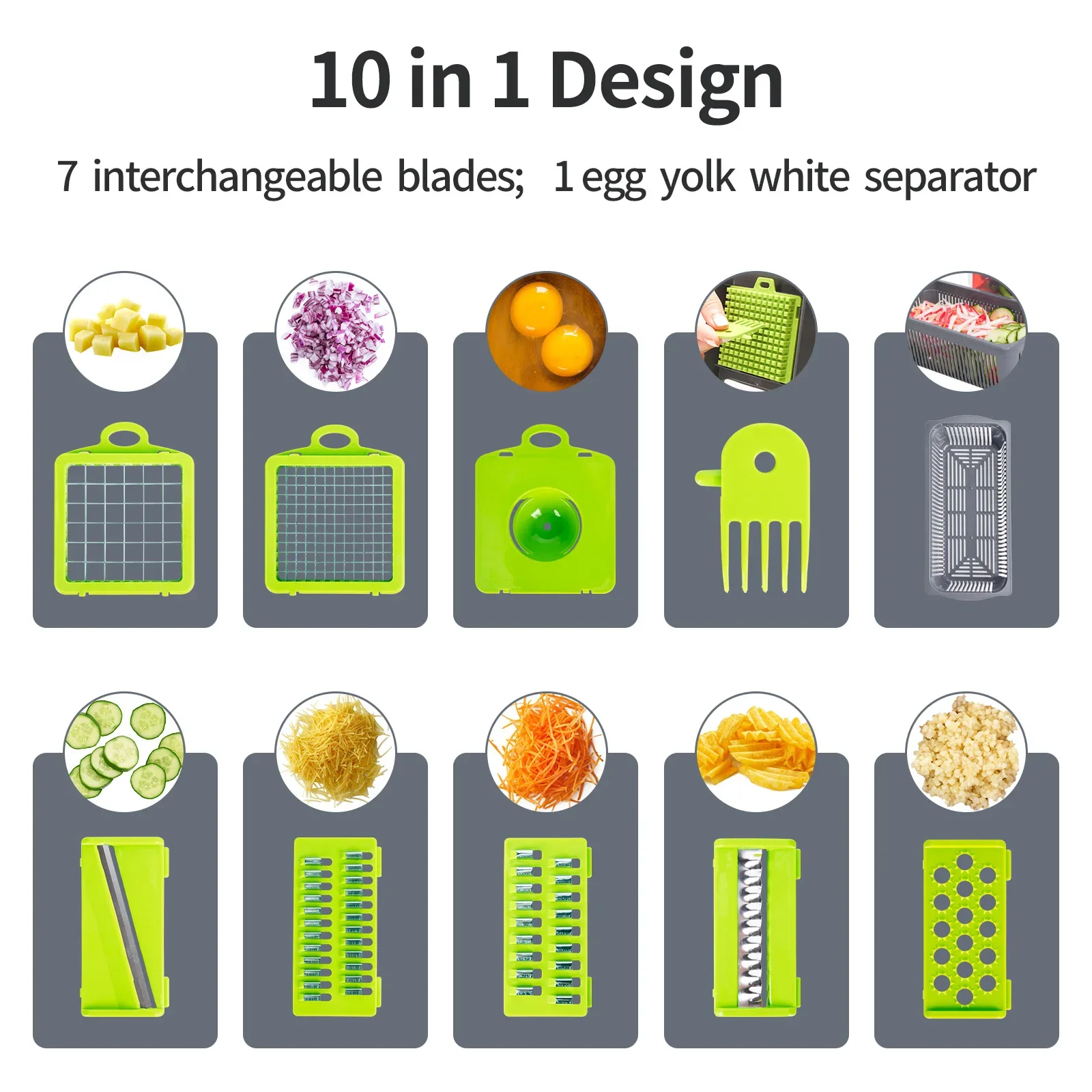 New 14/16 in 1 Multifunctional Vegetable Chopper Handle Food Grate Food Chopper Vegetable Slicer Dicer Cut Kitchen Items cocina