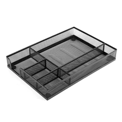 Metal Iron Storage Box Document Tray Multi Compartment Stationery Storage Tray A5 Document Storage Box Office Desk Organizer