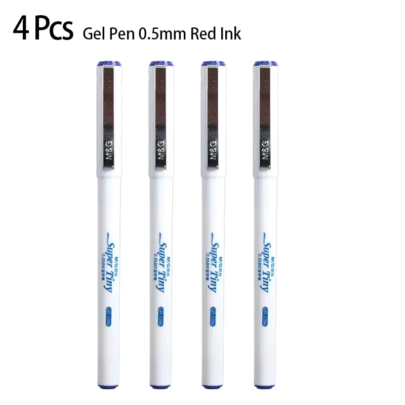 M&G 4PCS Signature Gel Pen 0.5mm Black Red Blue Ink School Office Finance Supplies Stationery Promotional Wholesale Office Pen