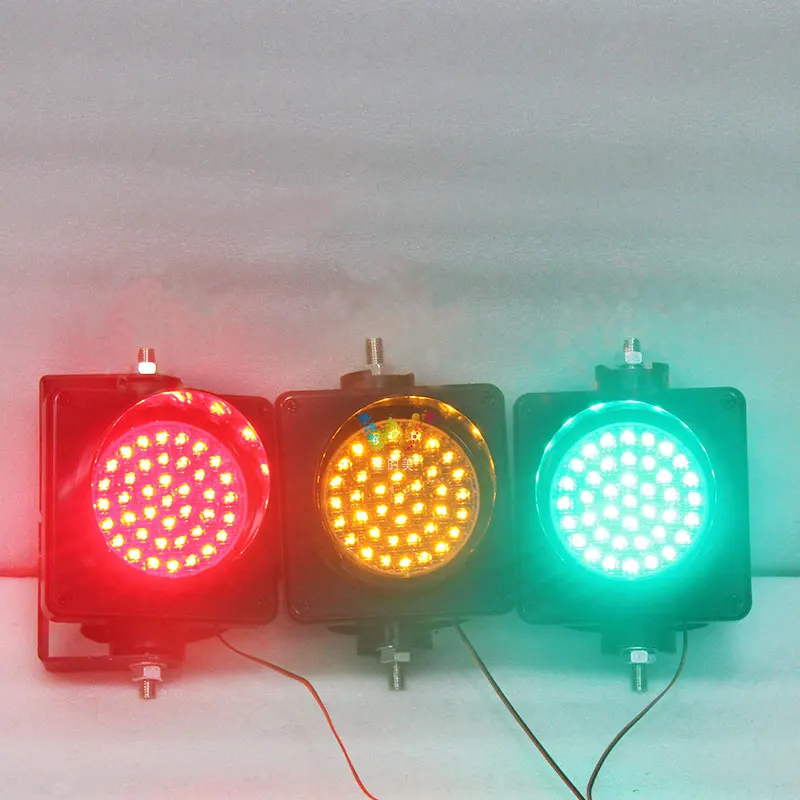 DC12V DC24V AC85-265V Colored Lens 100mm Mini LED Traffic Signal Light School Teaching Guide light