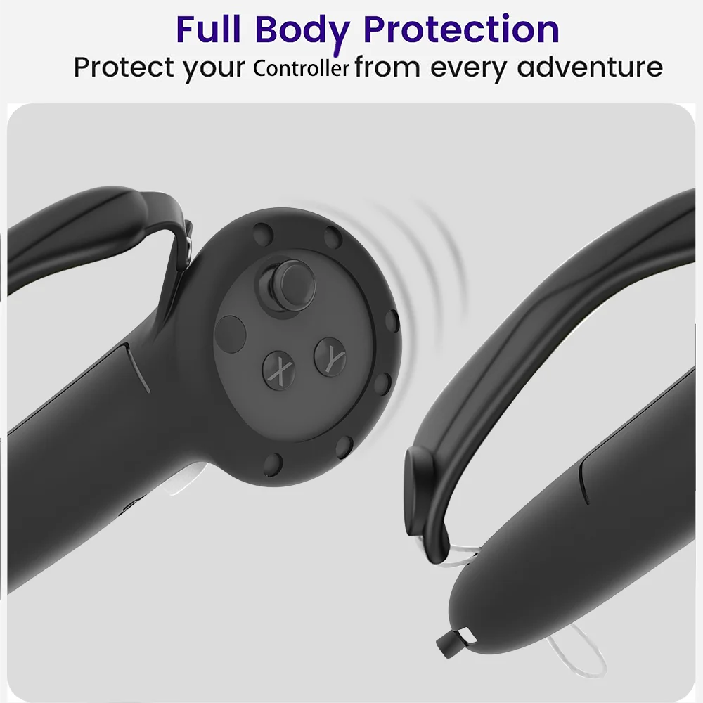 Extended Controller Grip Cover for Quest 3/3S – Anti-Slip Silicone Handle Sleeve for Large Hands Scratch-Resistant Design
