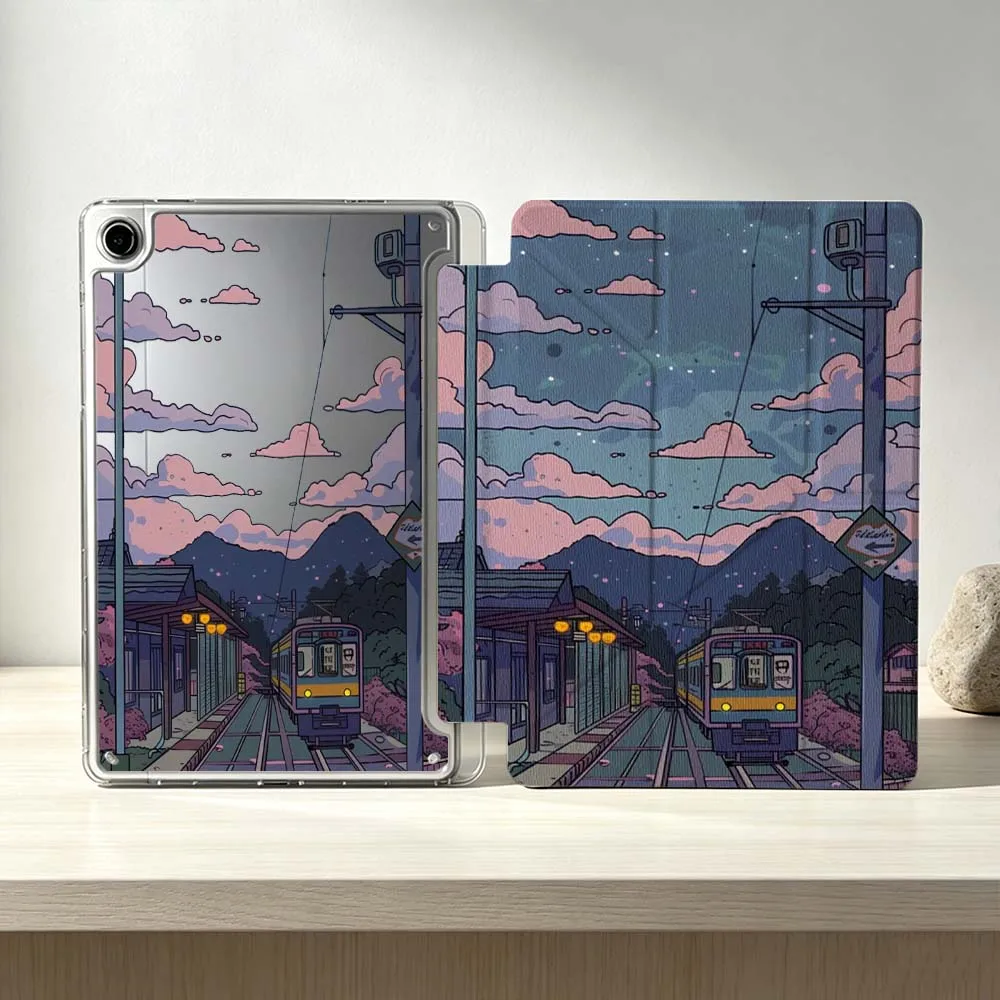 Design Train Landscape For Samsung Galaxy Tab S10 S9 S8 S7 S6 A11 A10 A9 FE Plus Lite Foldable 3Y Tablet Case Soft