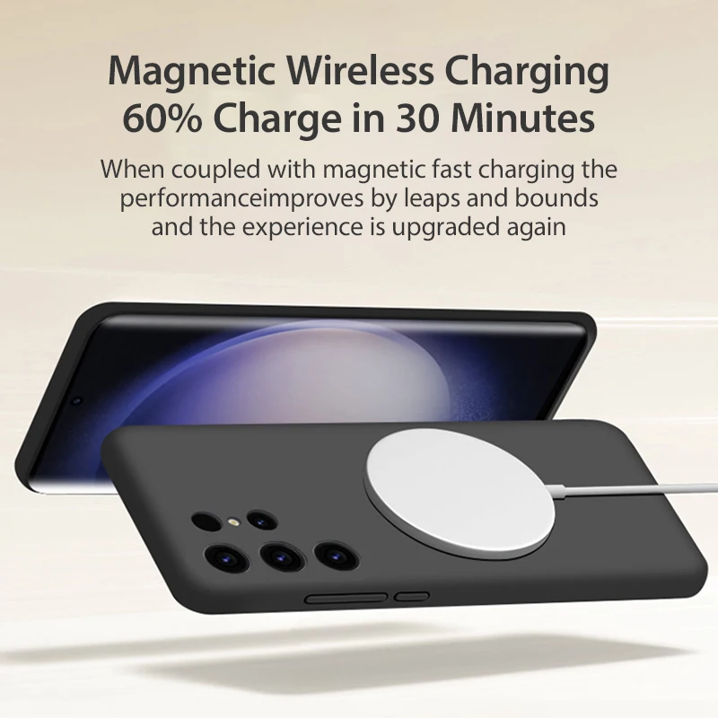 For Magsafe Magnetic Case For Samsung Galaxy S23 S22 S24 Ultra S21 FE Wireless Charging Cases Liquid Silicone Cover Accessories image 6