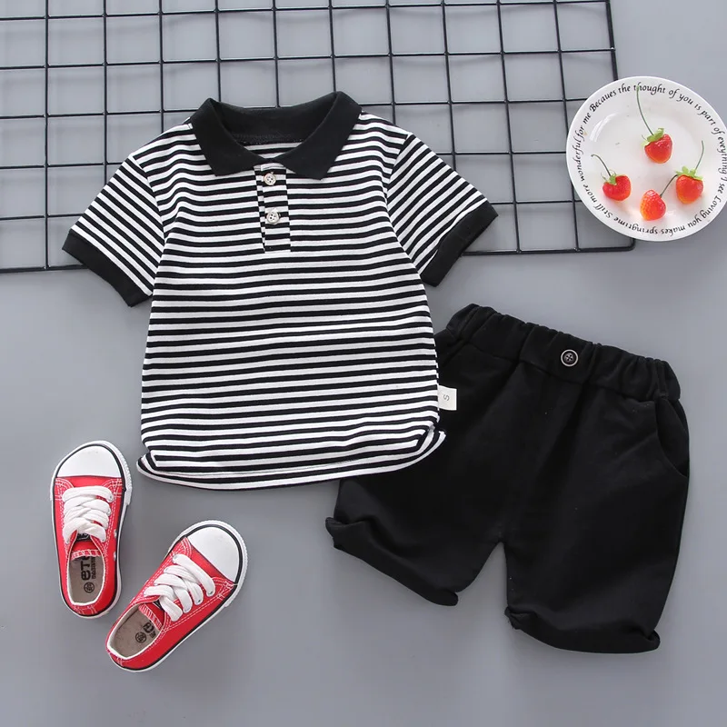 Boys Clothing Sets For Kids Striped T-shirt Shorts 2 Pcs Tracksuit Baby Boys Clothes Top Pants Suit Outfits 1-5 Years Old