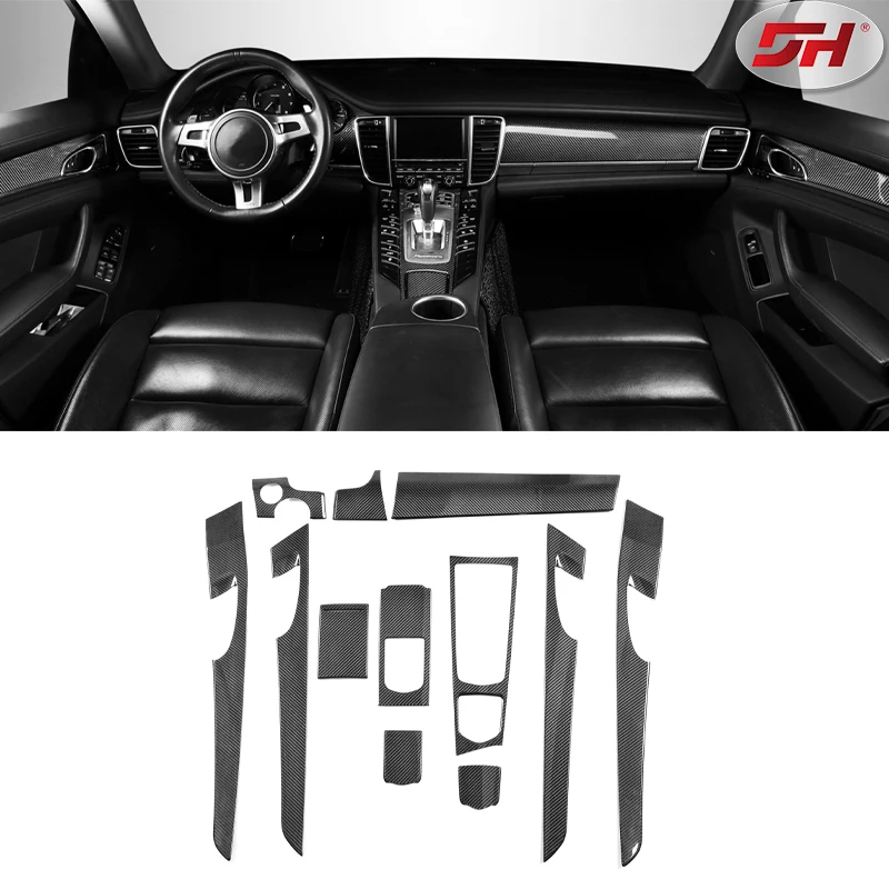 For Porsche Panamera 11-16, Car Interior Accessories, Carbon Fiber Dry Stickers