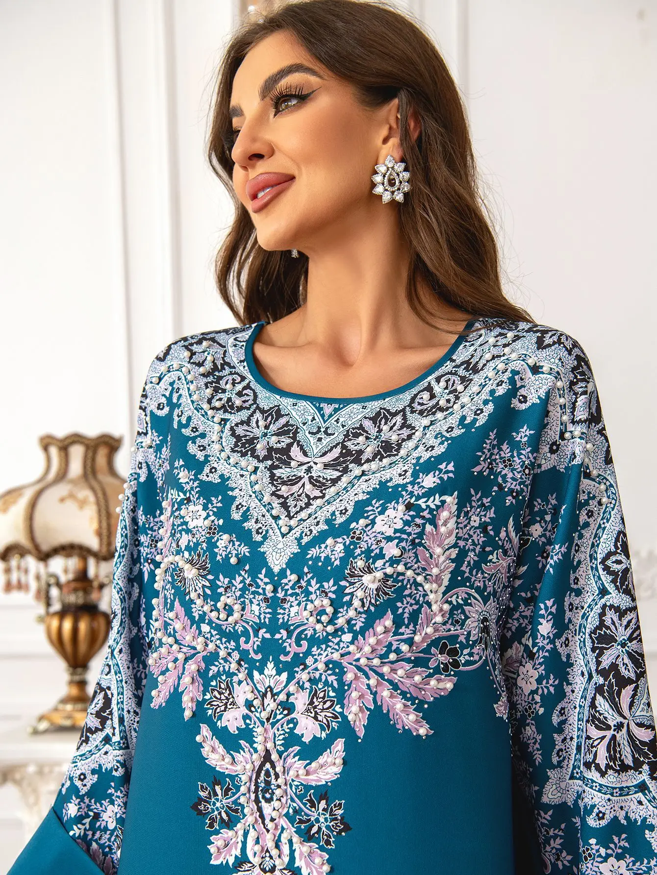 Amazon vend des robes pour femmes du moyen-orient, des robes musulmanes arabes, des vêtements pour femmes, une robe Abaya imprimée unique cw53972