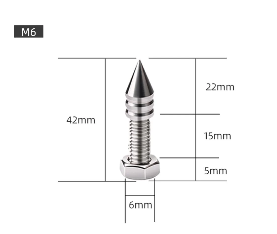 8ピース/ロットM6 M8 M10 316LSSステンレス鋼スピーカーアンチショックスパイクスタンド分離フィートベース