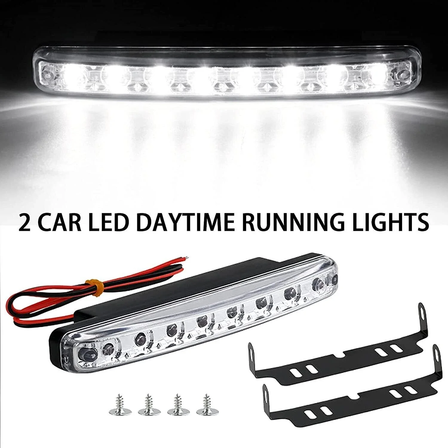 

2Pcs 8 LED 12V Daytime Running Lights Car Driving DRL Fog Lamp Lights Super White Car Lights Accessories