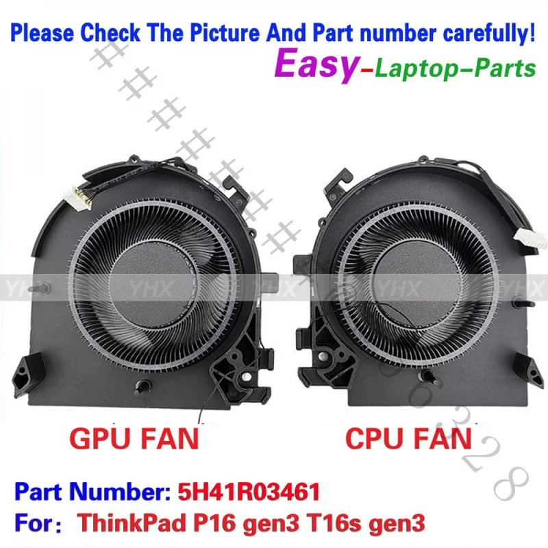 SS+Brand New Dual Left Right R+L Cooling Fan 5H41R03461 For Lenovo ThinkPad P16 Gen3 T16s Gen3 21RR 21RQ Laptop CPU GPU Thermal