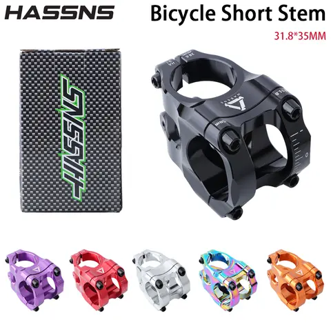 HASSNS HA31 Mountain Bike Stem 35mm Road Bicycle Short Power Mtb Power Stem Rod Handlebar Table Adjustable Riser 31 8 Cycling