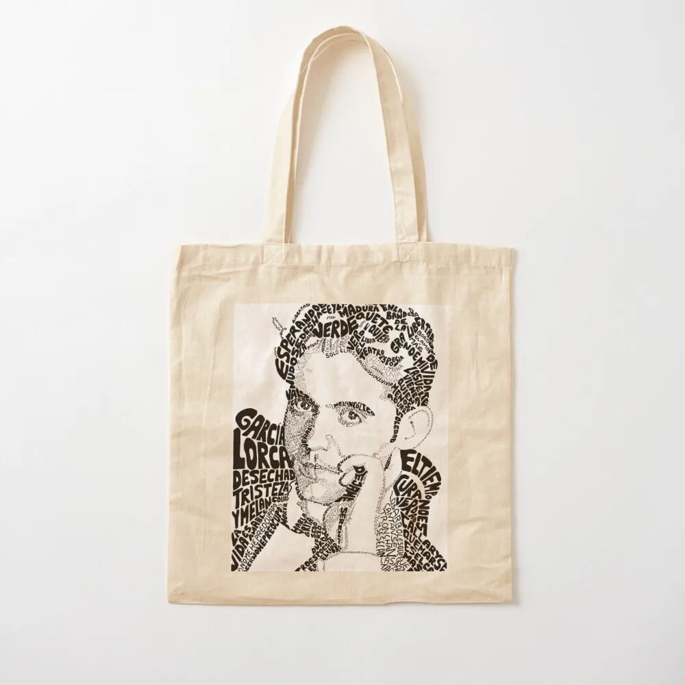 Typographic portrait with quotes from Federico García Lorca Tote Bag tote university Canvas canvas Canvas