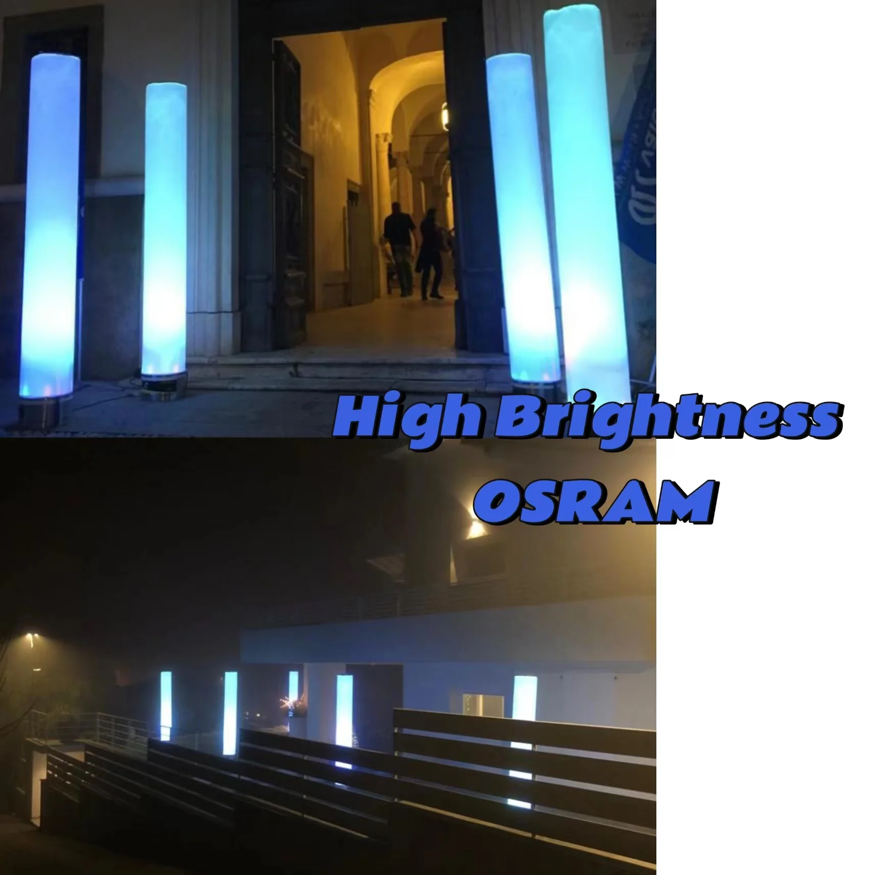 Waterproof IP65 6X18W 4IN1 RGBW  Battery Powered Wireless LED Stage Inflatable Light for Wedding Party Air Column Light
