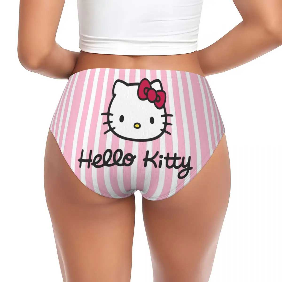 Culotte chat Hello Kitty drôle personnalisée pour femme, sous-vêtement confortable commandé