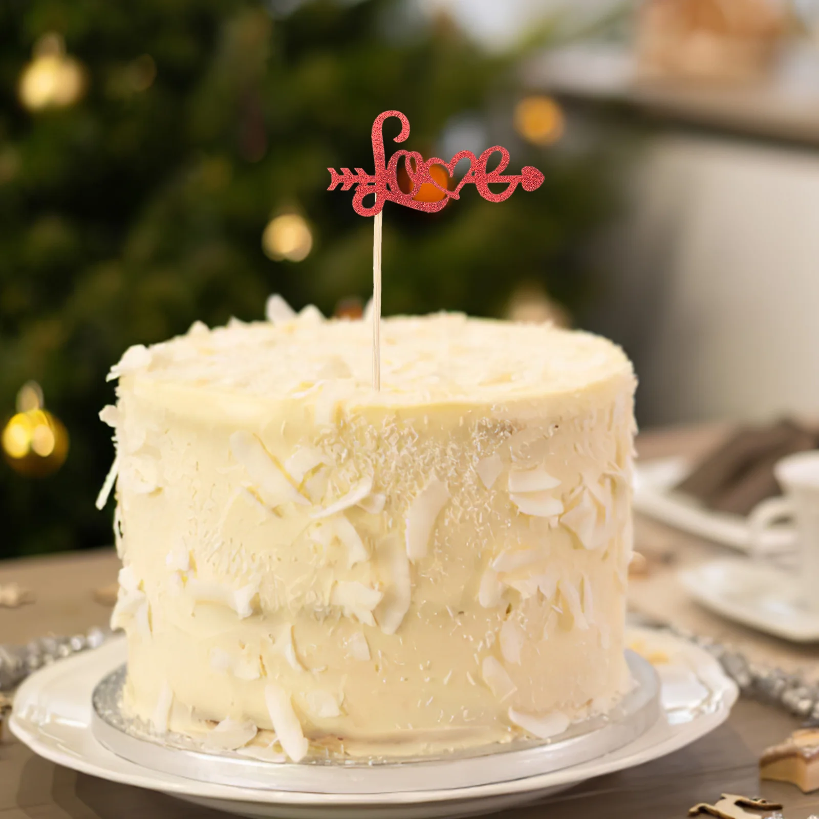 

12Pcs Heart Cake Toppers Romantic Valentine Love Signs Elegant Cupcake Picks for Engagement Wedding Birthday Party Decorations