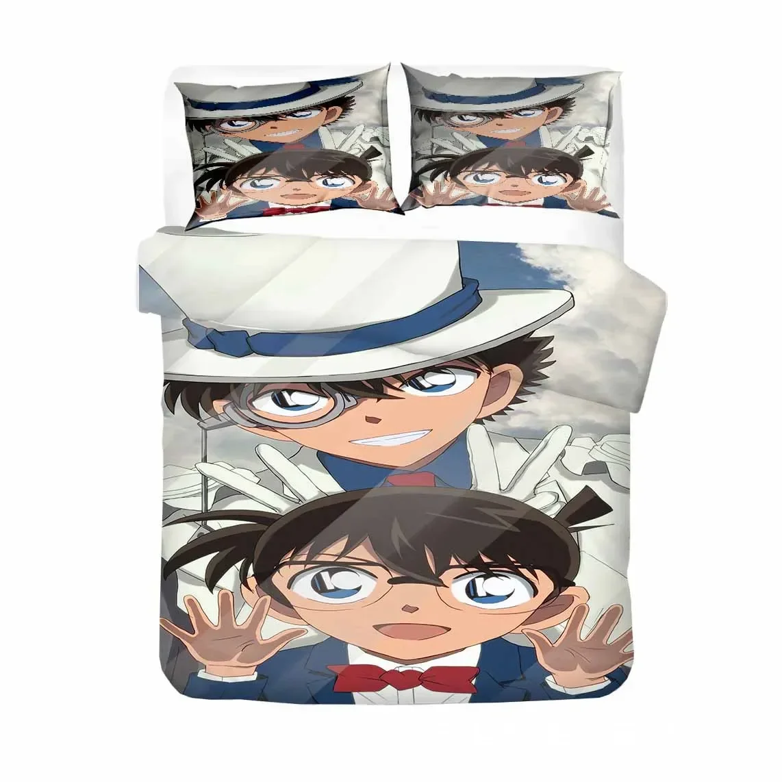 Anime Detective Conan Shinichi Comfortable Duvet Quilt Cover Pillowcase Bedding Set Children Bedroom Decoration Home Textile