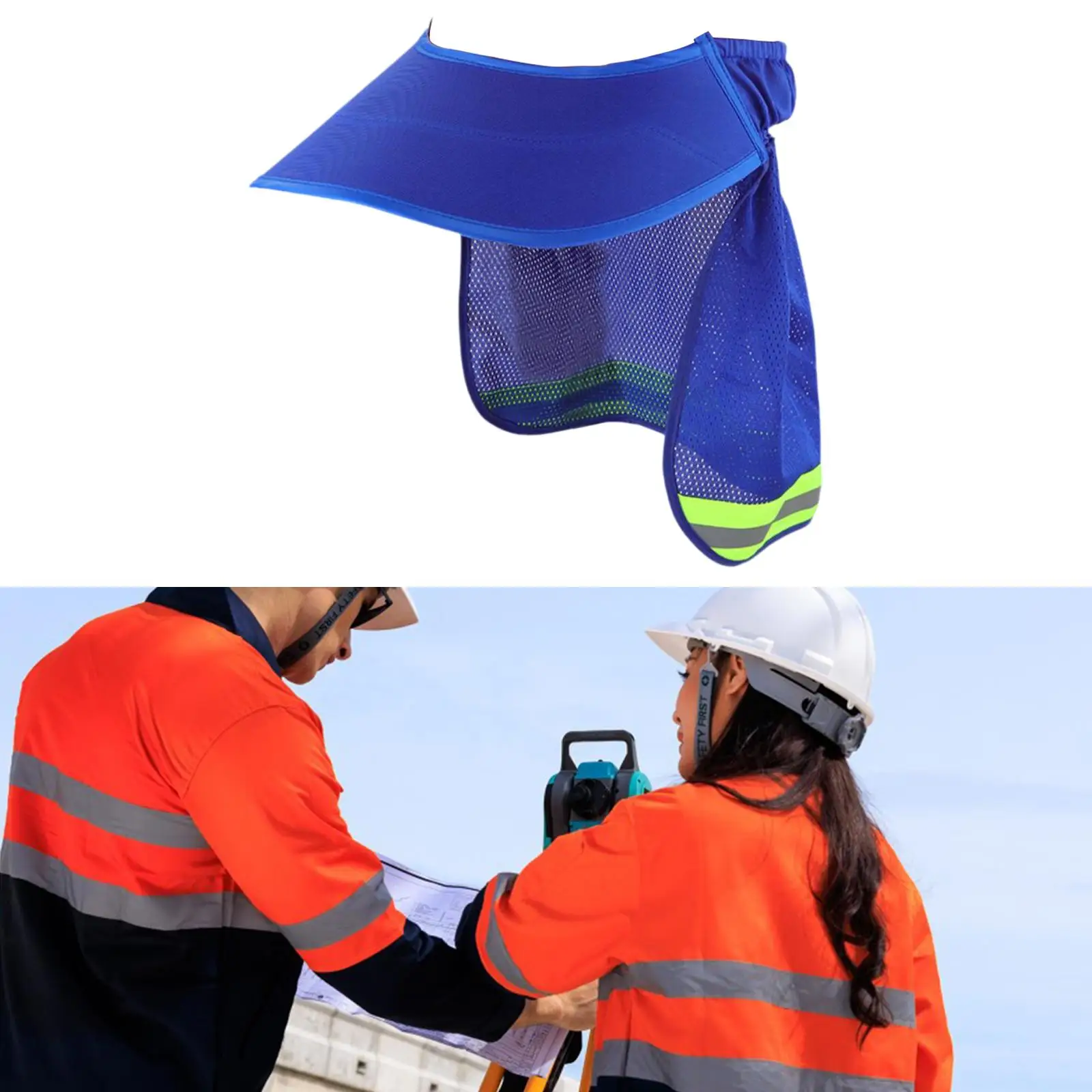 Polyester Hard Hat Neck Shade Breathable Sun Protection Helmet Flap High Visibility Cooling for Outside Labor