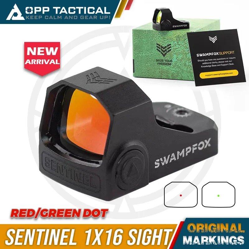 

SWAMPFOX SENTINEL Green Dot/Red Dot 1X16 3MOA Pistol Sight Manual Brightness Durable and Cost-effective Red Dot Sight