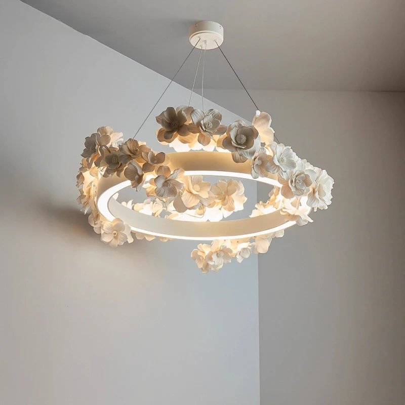 

Scandinavian Style Retro Pendant Lamp Design Personalized Duplex Living Room Bedroom Dining Room Flower Shaped Lighting Fixtures