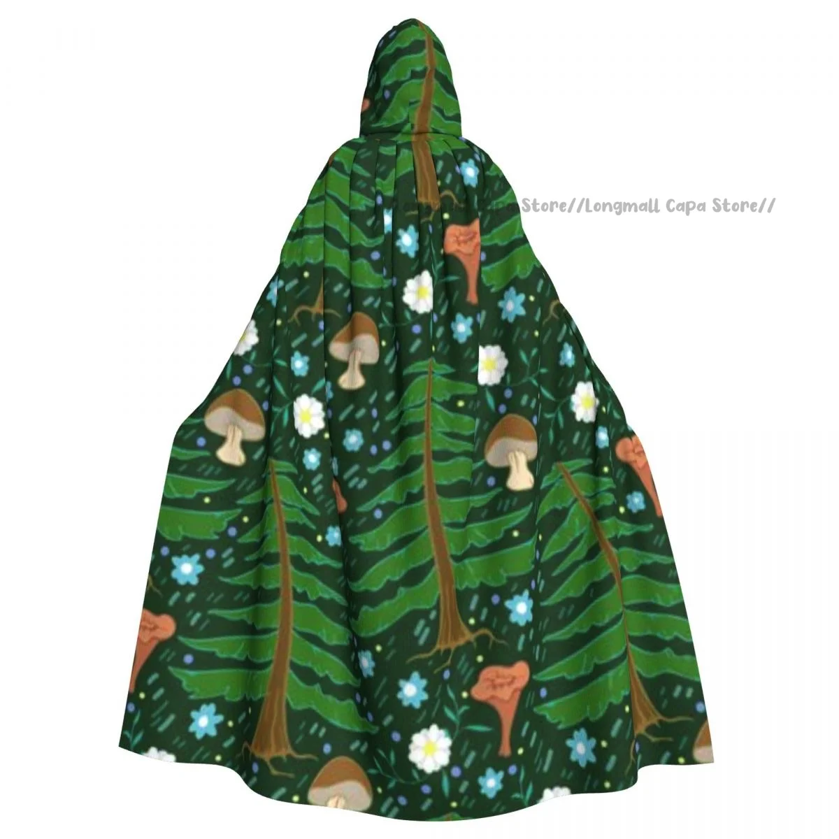 

Adult Halloween Coniferous Forest Cloak Cape Hooded Medieval Costume Full Length Dress Coat