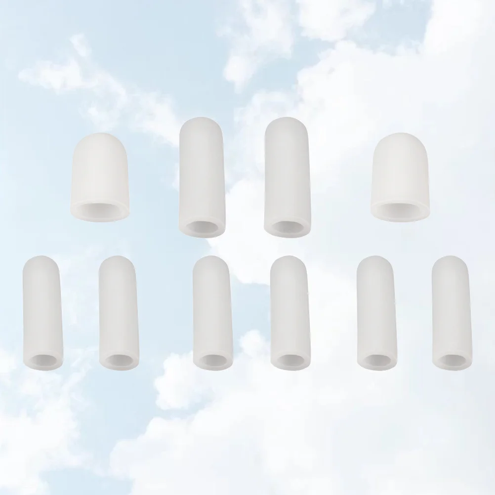 10 قطعة قبعات سيليكون لأصابع القدم حامي لبثور الذرة لتخفيف الآلام مرنة تنفس S أحجام تو حماة الذرة