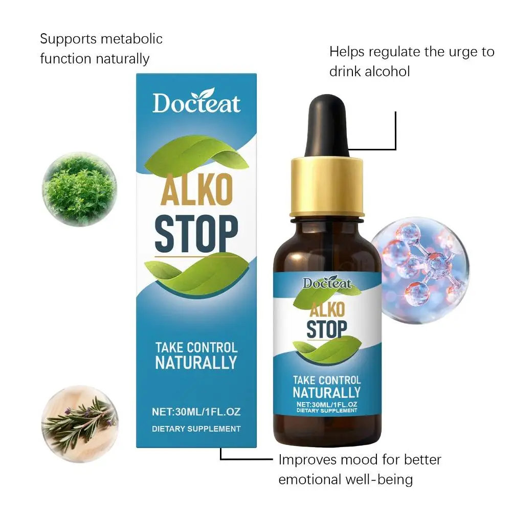 ALKO Stop Herbal Balance Drops - Natural Plant-Based Essence for Calm Focus & Clarity Daily Self-Control Support Liquid Suppleme