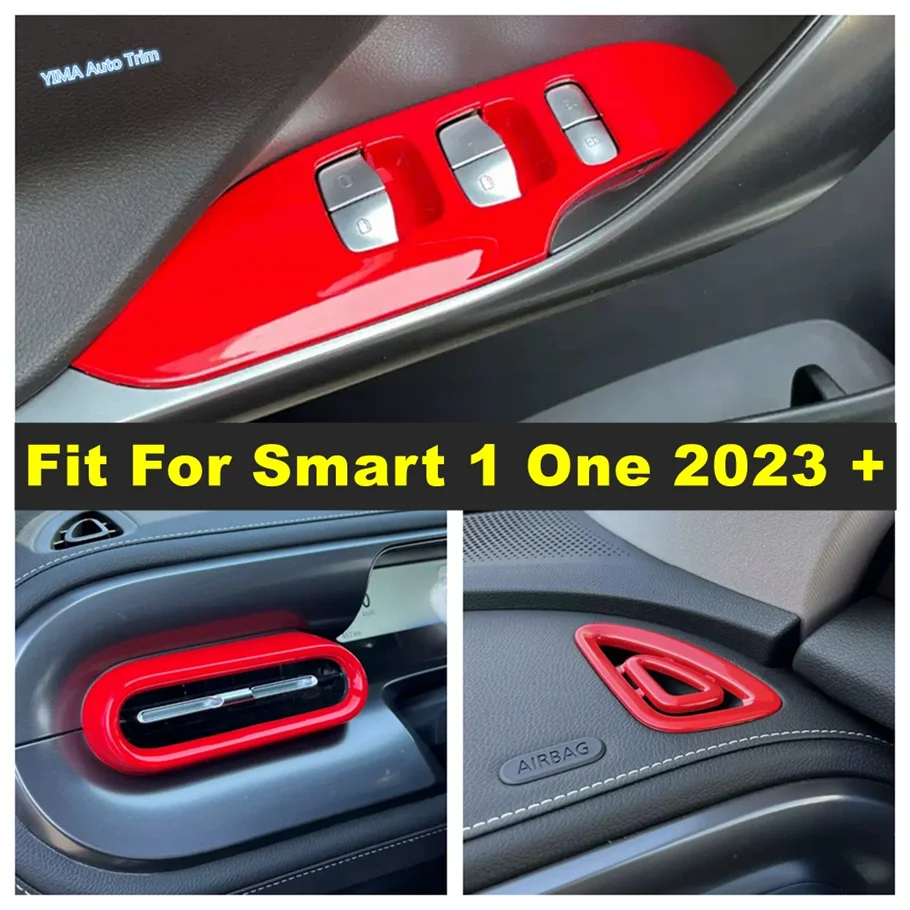 

Window Lift Button / Air Conditioning Outlet Vent Cover Trim Fit For Smart 1 One 2023 2024 Red Style Auro Interior Accessories