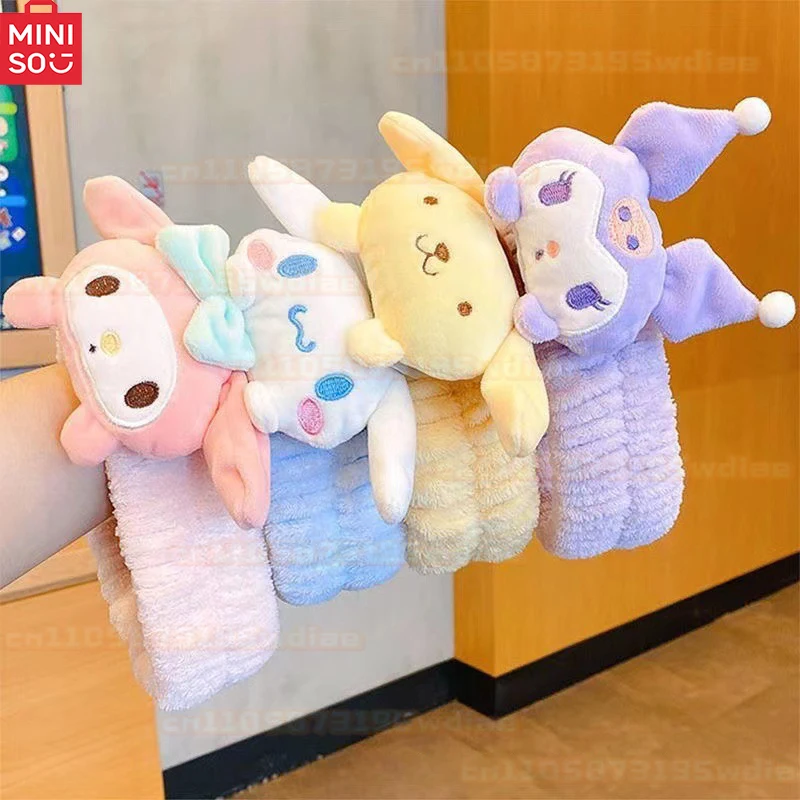 

Soft Kuromi Plush Hairband Adorable My Melody Cinnamoroll Stretchy Non Slip Headband for Girl Makeup Face Wash Hair Accessories