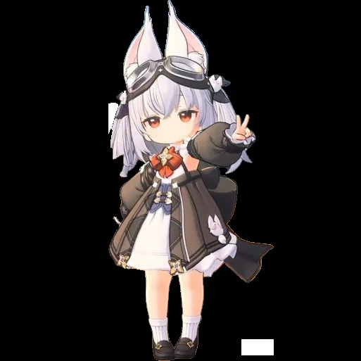 블루 스타 오리진: 여행 발라드 - Nonono 코스프레 가발, 캐릭터 스타일, 실버 화이트 더블 브레이드, 짧은 머리