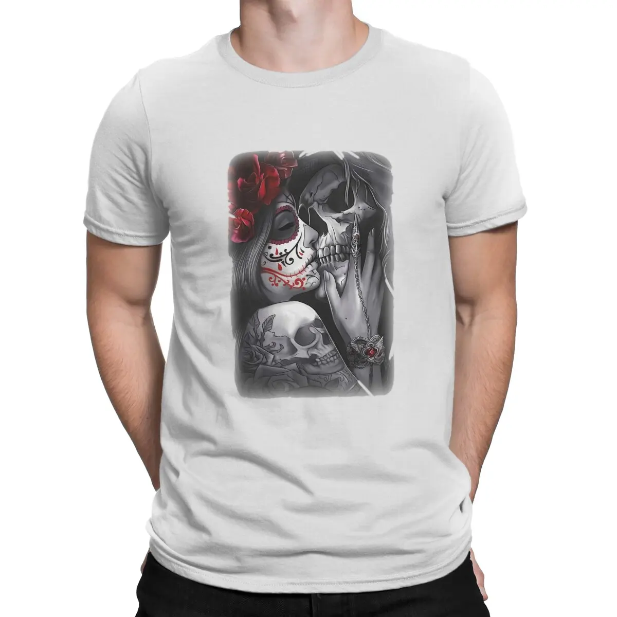 Mexican Skull Santa Muerte TShirt Always and Forever Graphic Art Classic Basic Polyester T Shirt Leisure Men Clothes New Design