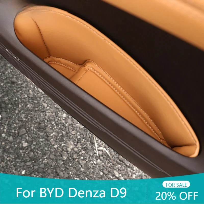 

Car Styling Door Storage Box Leather Pocket Door Slot Pad Storage Bag Upgrade Interior Accessories For BYD Denza D9 2024 2025