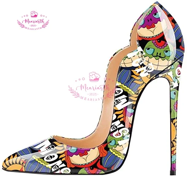 

Meariasth Stiletto heels 12CM Pumps Women Pointed Toe Patent Leather high Heels Pumps Luxury Designer bridal shoes Plus Size 43