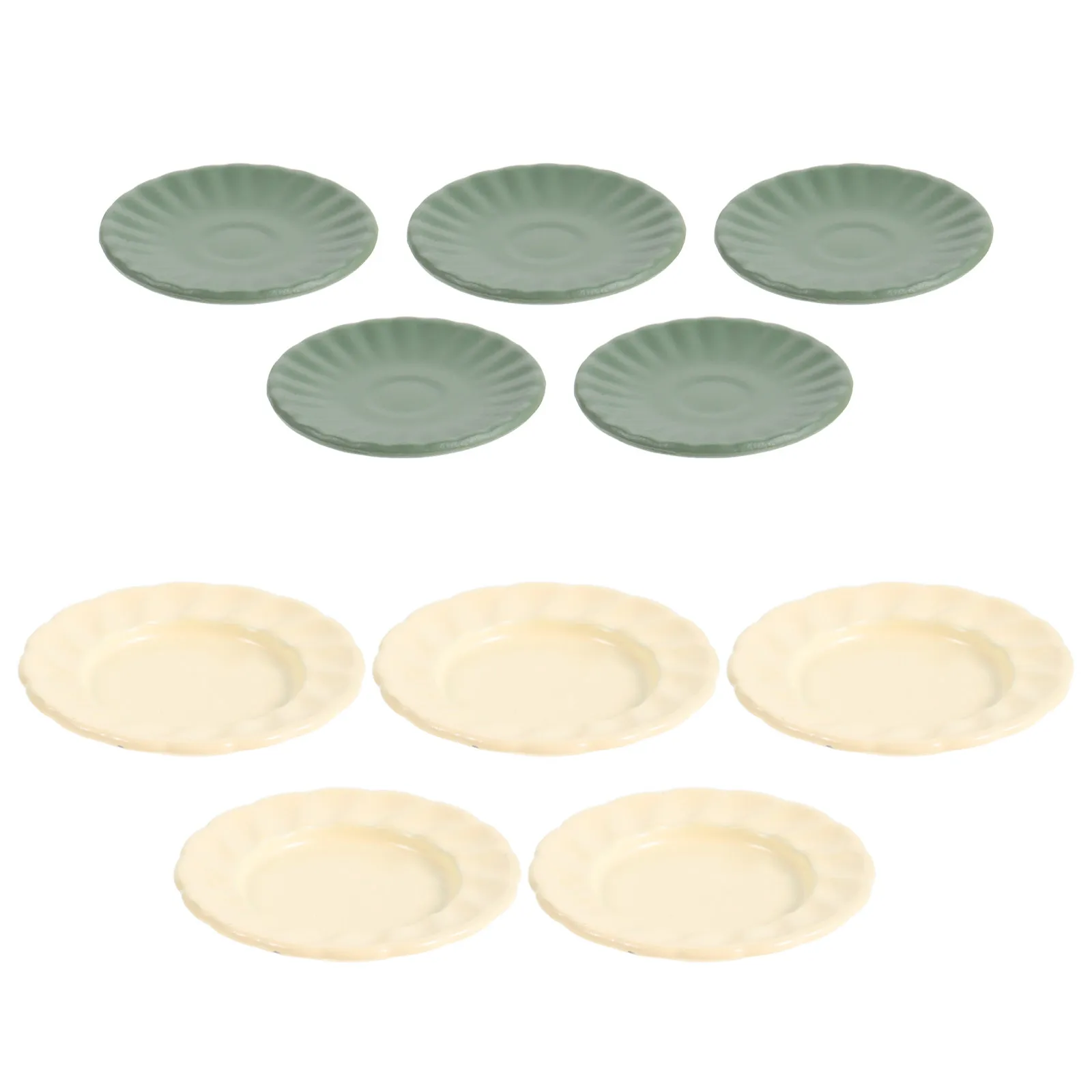 

10Pcs Mini Candy Color Plates Tiny Plastic Pastel Miniature Dollhouse Food Dishes Kitchen Accessories Decoration